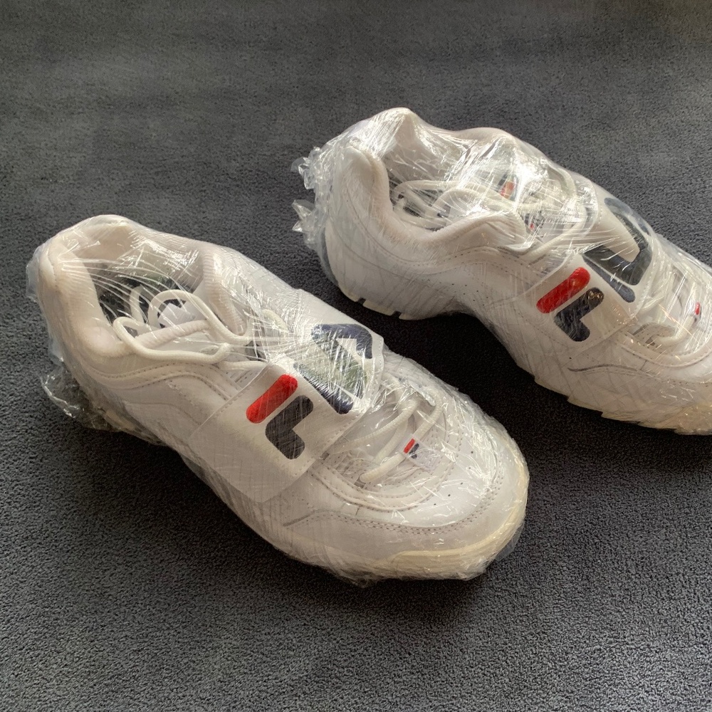 Fila Disruptor II Premium Strap Sneakers – White/Navy/Red – Women’s 7.5 - Picture 5 of 8